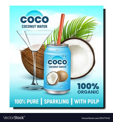 Download Coconut Water Creative Promotional Banner Vector